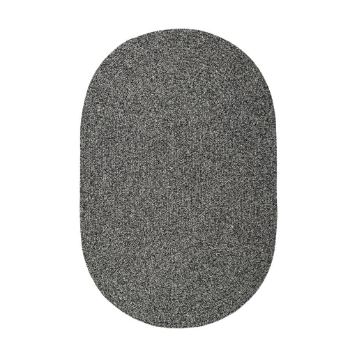Elegance Frosty Black braided indoor/outdoor rug by Rhody Rug — oval runner