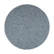 Elegance Dusty Blue braided indoor/outdoor rug by Rhody Rug — round