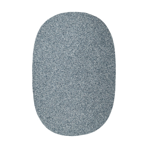 Elegance Dusty Blue braided indoor/outdoor rug by Rhody Rug — oval runner