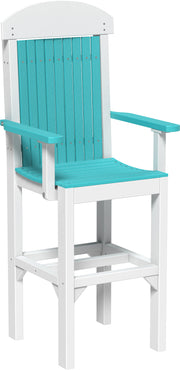 Classic Arm Chair Bar Height Aruba Blue White
