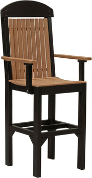 Classic Arm Chair Bar Height Antique Mahogany Black