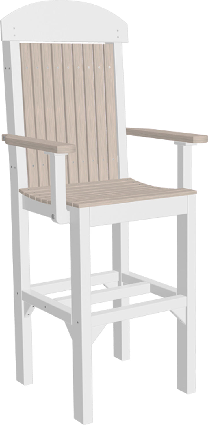 Classic Arm Chair Bar Height Birch White