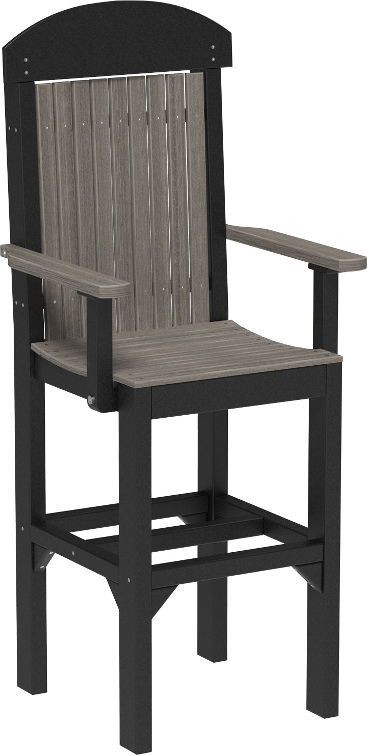 Classic Arm Chair Bar Height Coastal Gray Black