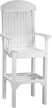 Classic Arm Chair Bar Height White