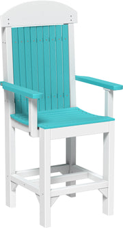 Classic Arm Chair Counter Height Aruba Blue White