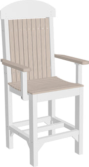 Classic Arm Chair Counter Height Birch White