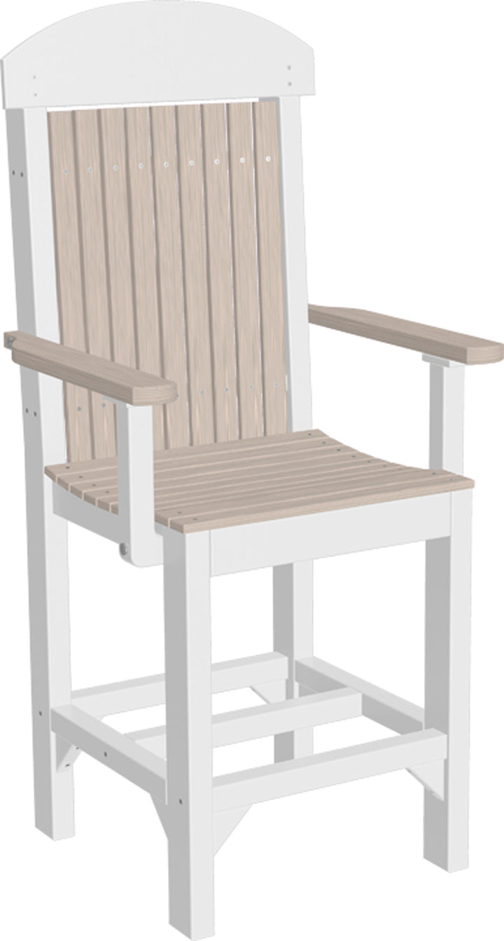 Classic Arm Chair Counter Height Birch White