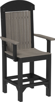 Classic Arm Chair Counter Height Coastal Gray Black