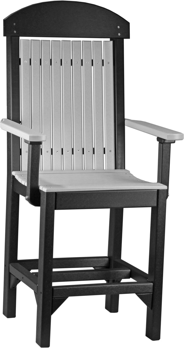 Classic Arm Chair Counter Height Dove Gray Black