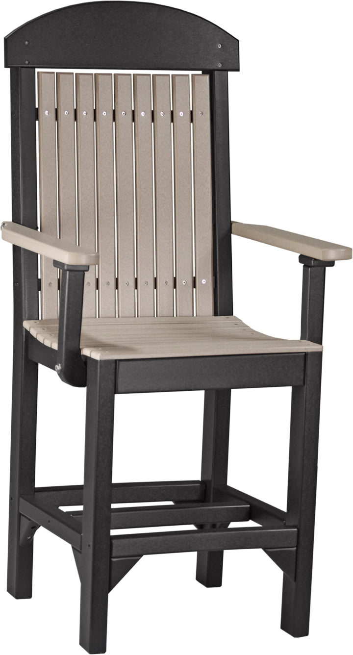 Classic Arm Chair Counter Height Weatherwood Black