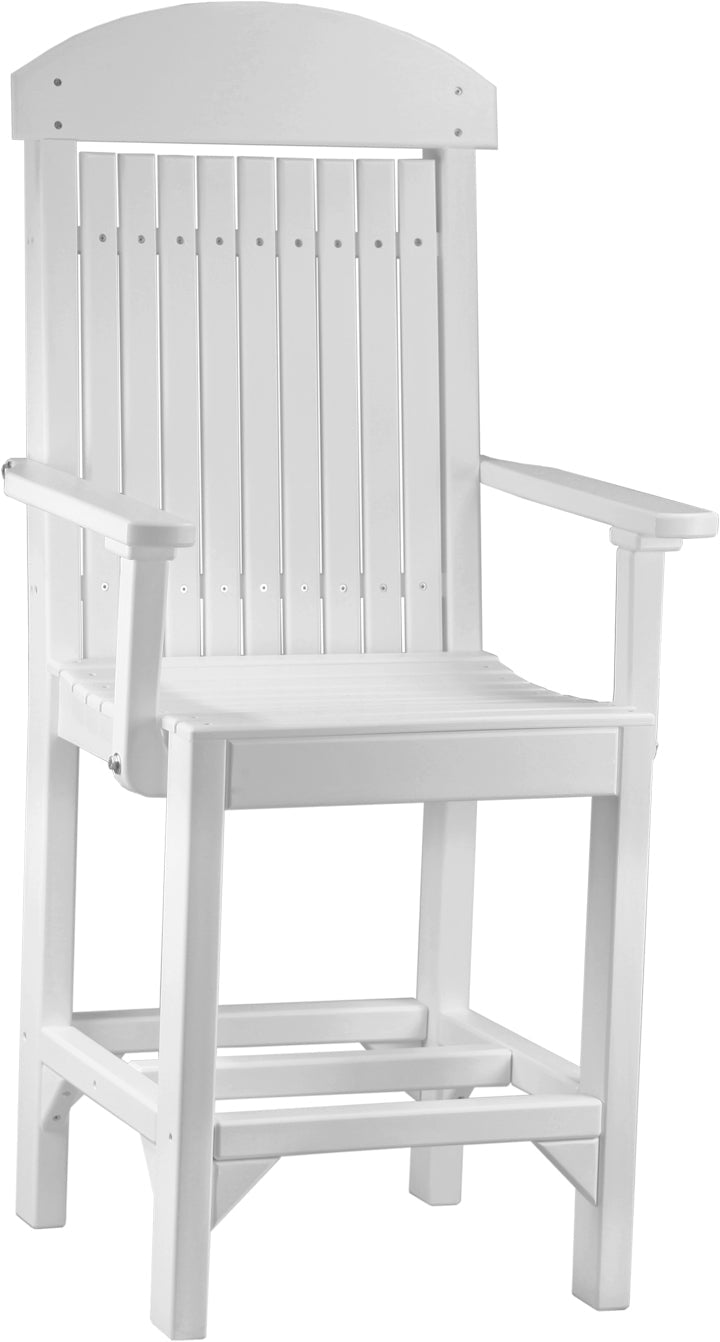 Classic Arm Chair Counter Height White