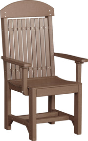 Classic Arm Chair Dining Height Chestnut Brown