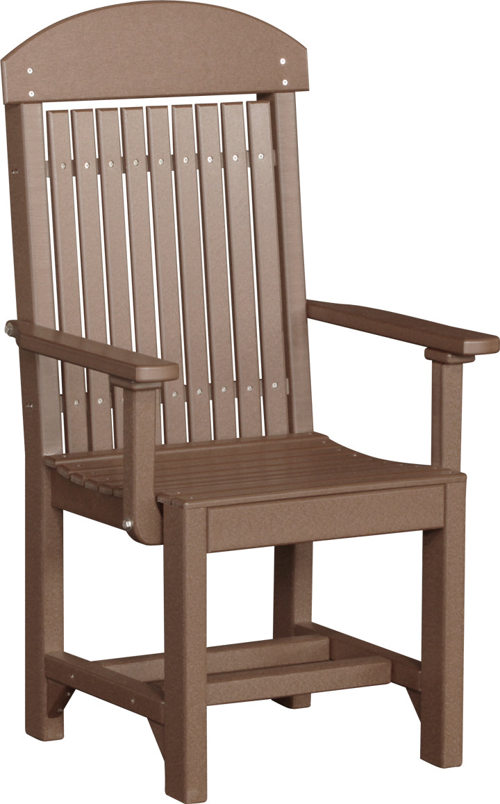 Classic Arm Chair Dining Height Chestnut Brown