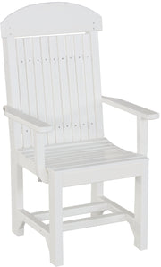 Classic Arm Chair Dining Height White