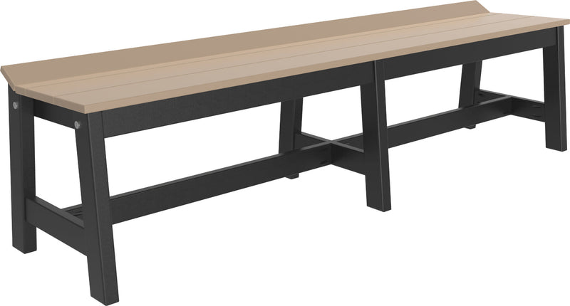 Cafe Dining Bench 72 Weatherwood Black