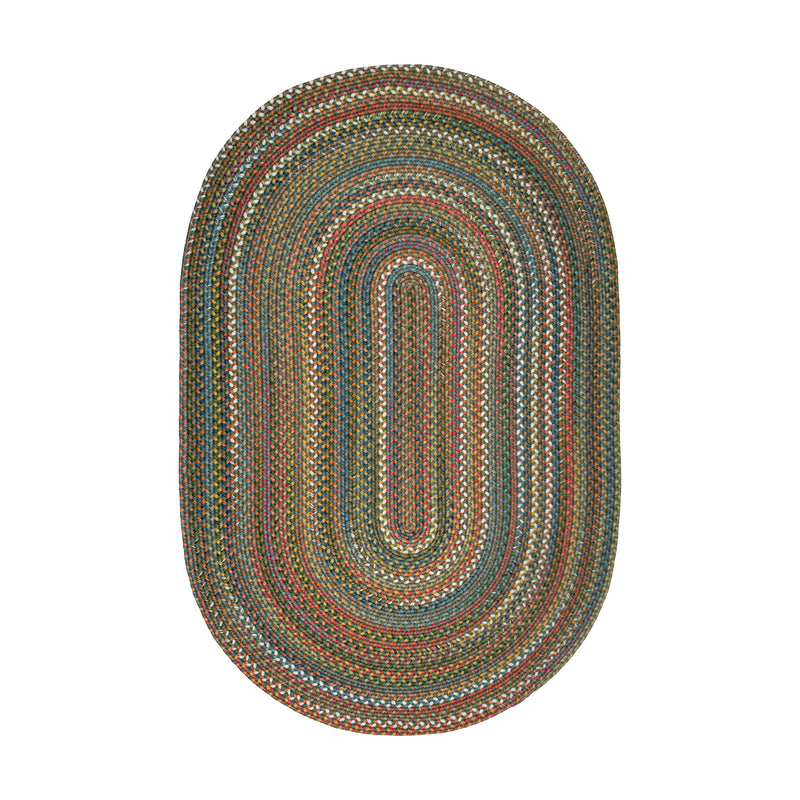 Country Jewel Emerald braided indoor rug by Rhody Rug — oval runner