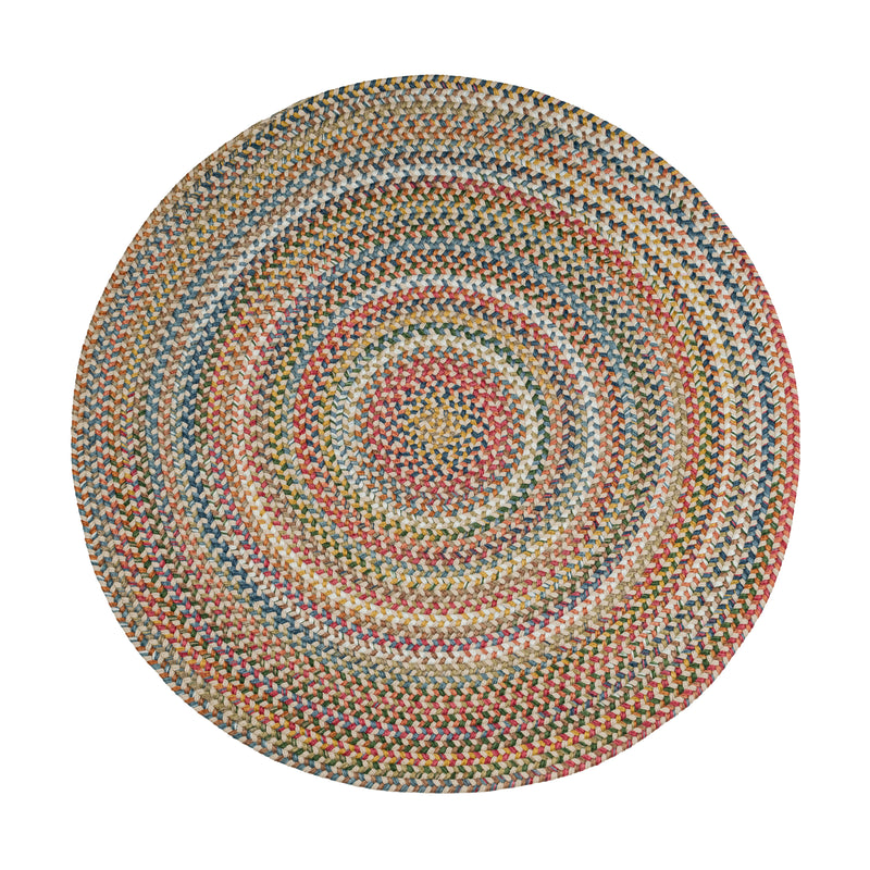 Country Jewel Champagne braided indoor rug by Rhody Rug — round