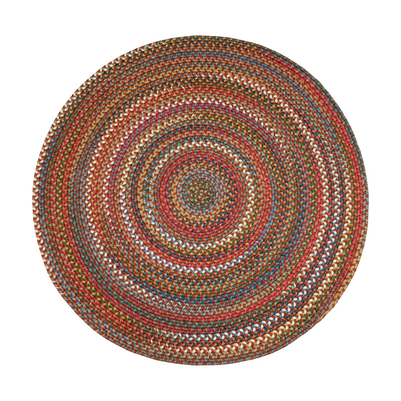 Country Jewel Tawny Port braided indoor rug by Rhody Rug — round