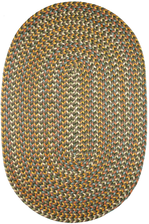 Cypress Dk. Taupe braided indoor rug by Rhody Rug — oval