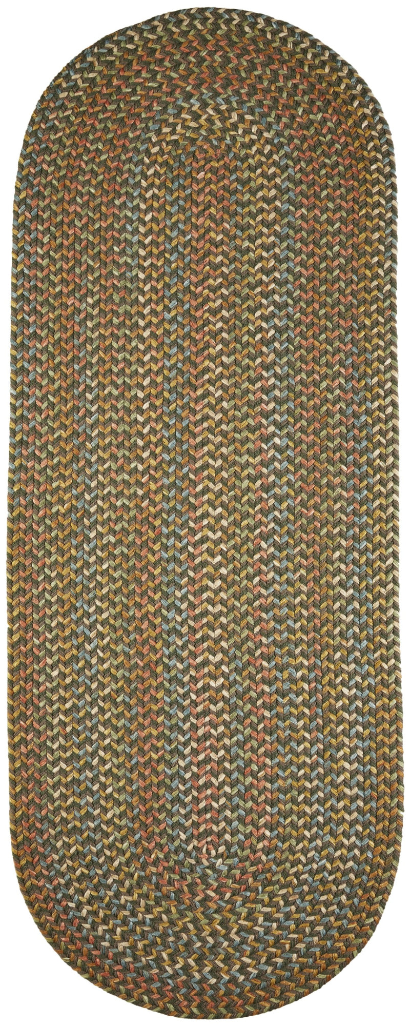 Cypress Dk. Taupe braided indoor rug by Rhody Rug — oval runner