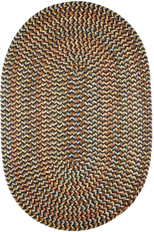 Cypress Brown Velvet braided indoor rug by Rhody Rug — oval