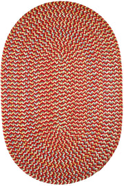 Cypress Brilliant Red braided indoor rug by Rhody Rug — oval