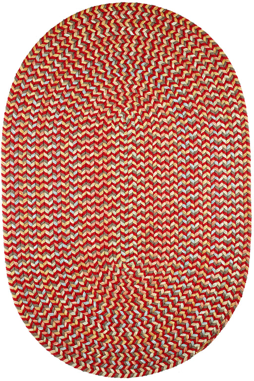 Cypress Brilliant Red braided indoor rug by Rhody Rug — oval