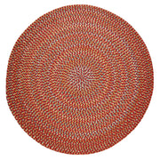 Cypress Brilliant Red braided indoor rug by Rhody Rug — round