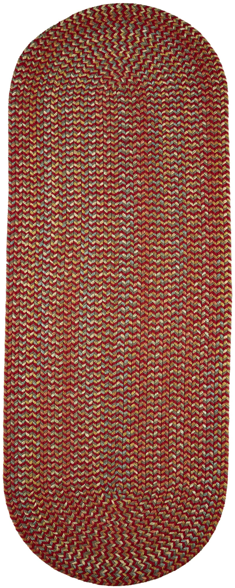 Cypress Brilliant Red braided indoor rug by Rhody Rug — oval runner