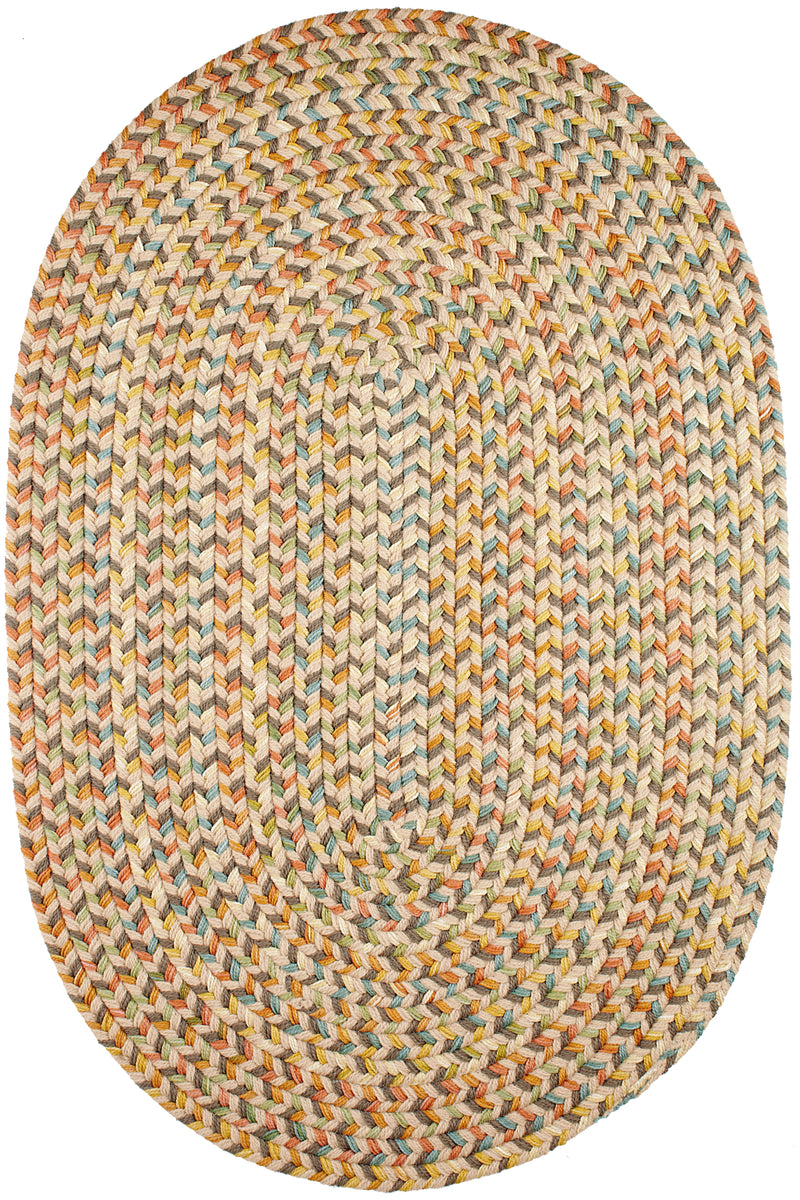 Cypress Earth Beige braided indoor rug by Rhody Rug — oval