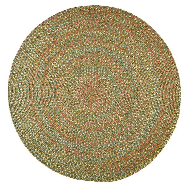 Cypress Olive braided indoor rug by Rhody Rug — round