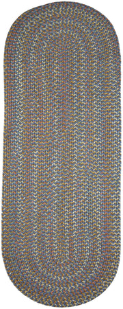 Cypress Marina Blue braided indoor rug by Rhody Rug — oval runner