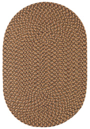 Camden Shades of Brown braided indoor/outdoor rug by Rhody Rug — oval