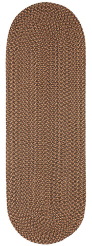 Camden Shades of Brown braided indoor/outdoor rug by Rhody Rug — oval runner