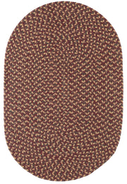 Camden Garnet braided indoor/outdoor rug by Rhody Rug — oval