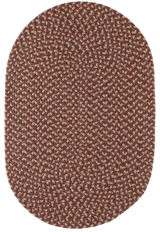 Camden Garnet braided indoor/outdoor rug by Rhody Rug — oval