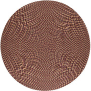Camden Garnet braided indoor/outdoor rug by Rhody Rug — round