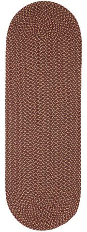 Camden Garnet braided indoor/outdoor rug by Rhody Rug — oval runner