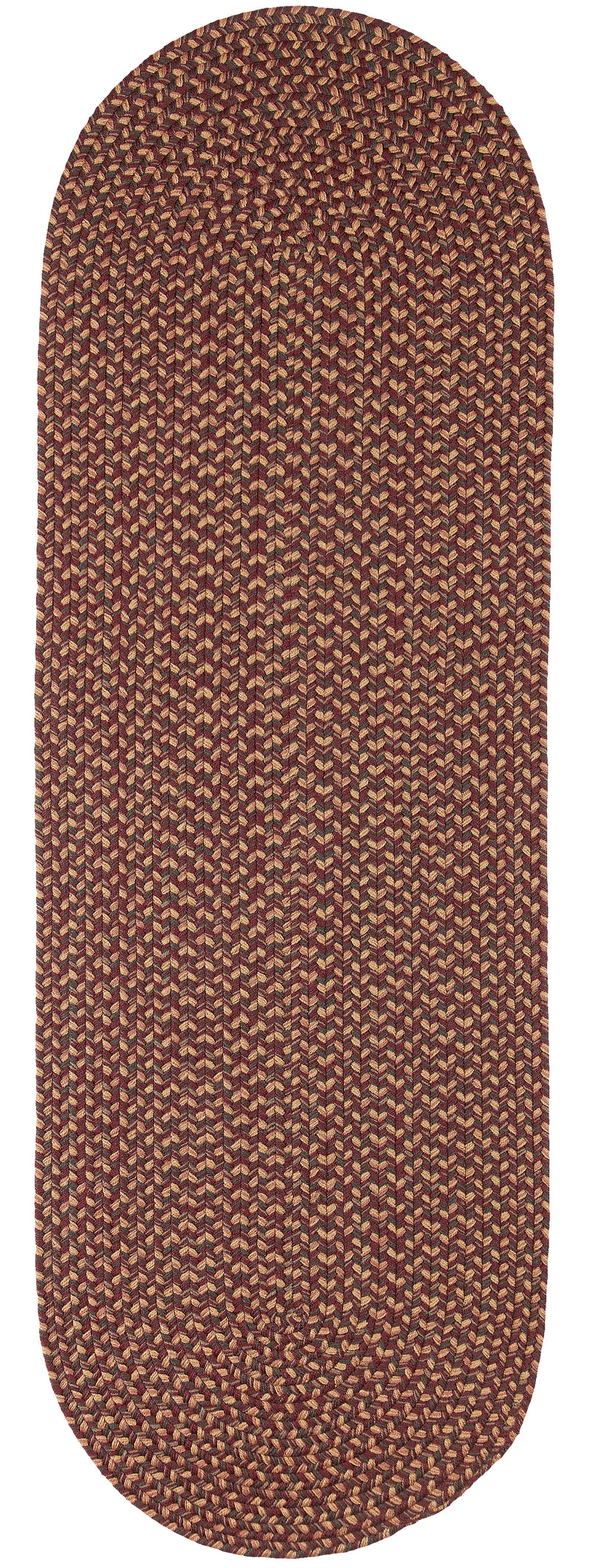 Camden Garnet braided indoor/outdoor rug by Rhody Rug — oval runner