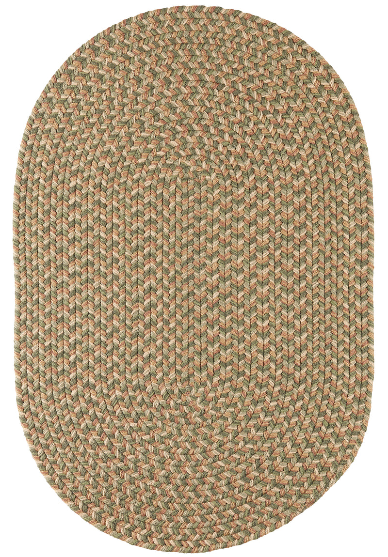Camden Basil braided indoor/outdoor rug by Rhody Rug — oval