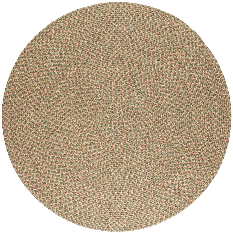 Camden Basil braided indoor/outdoor rug by Rhody Rug — round