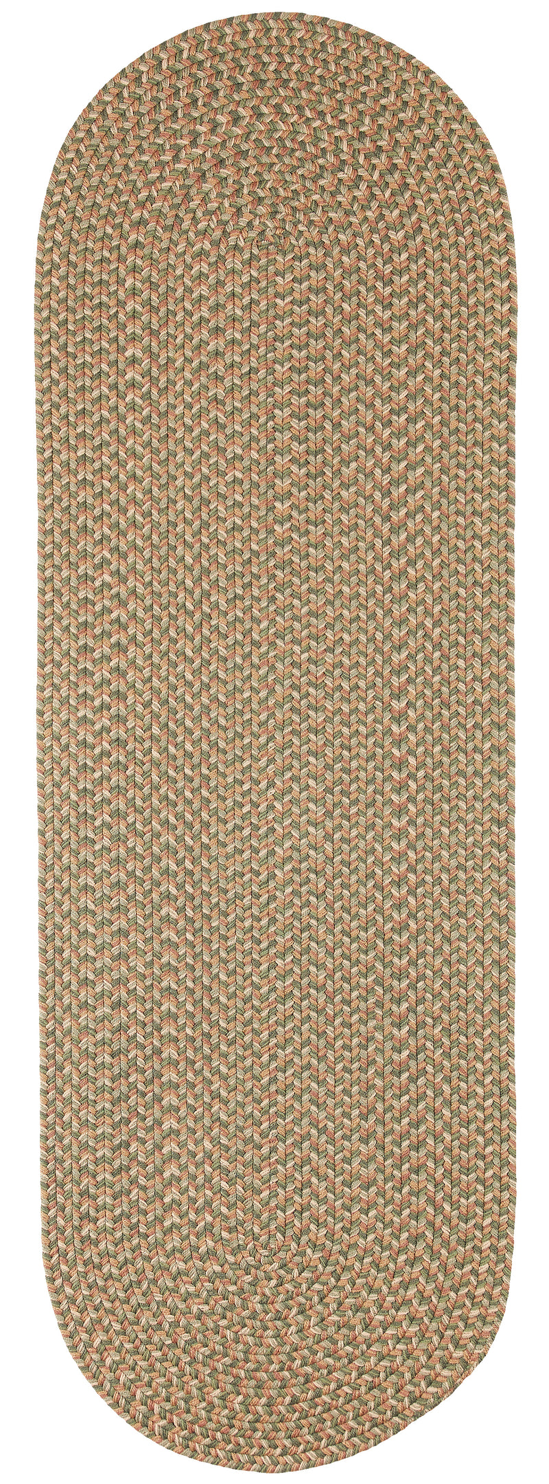 Camden Basil braided indoor/outdoor rug by Rhody Rug — oval runner