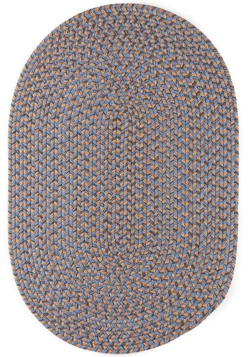 Camden Denim Blue braided indoor/outdoor rug by Rhody Rug — oval