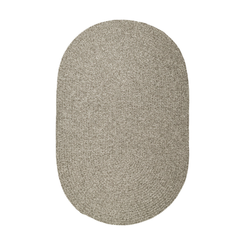 Elegance Warm Gray braided indoor/outdoor rug by Rhody Rug — oval runner