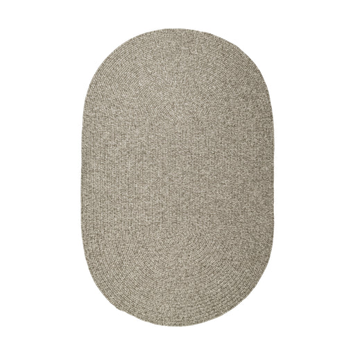 Elegance Warm Gray braided indoor/outdoor rug by Rhody Rug — oval runner