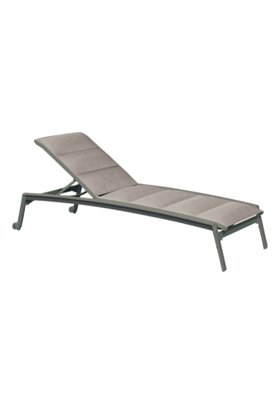 Elance Padded Sling Chaise Lounge with Wheels