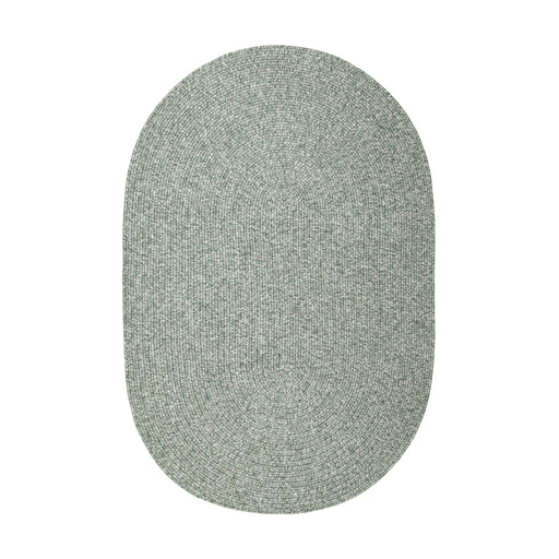 Elegance Dusty Sage braided indoor/outdoor rug by Rhody Rug — oval runner