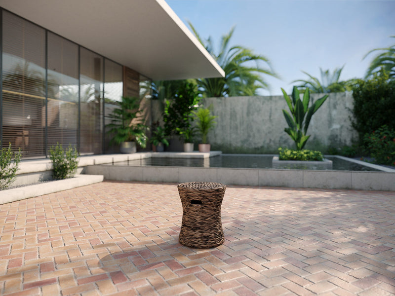 Cayman Woven Drum Stool/Side Table