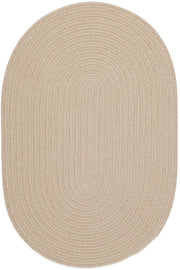 Happy Braids Solid SandBeige braided indoor/outdoor rug by Rhody Rug — oval