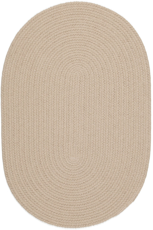 Happy Braids Solid SandBeige braided indoor/outdoor rug by Rhody Rug — oval